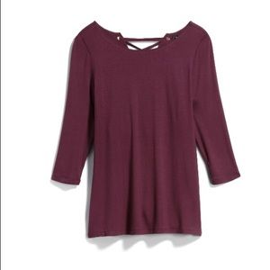 Stacii Lace Up Split Back Knit Top